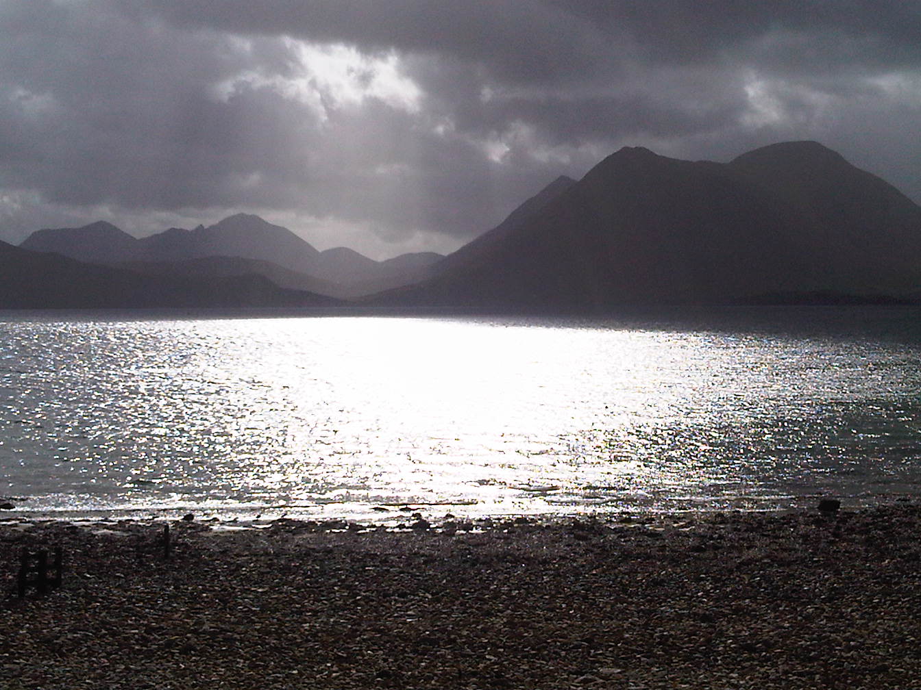 This is Skye as seen from Raasay.  I wish I was here most days.  If only the broadband were better I could work here.